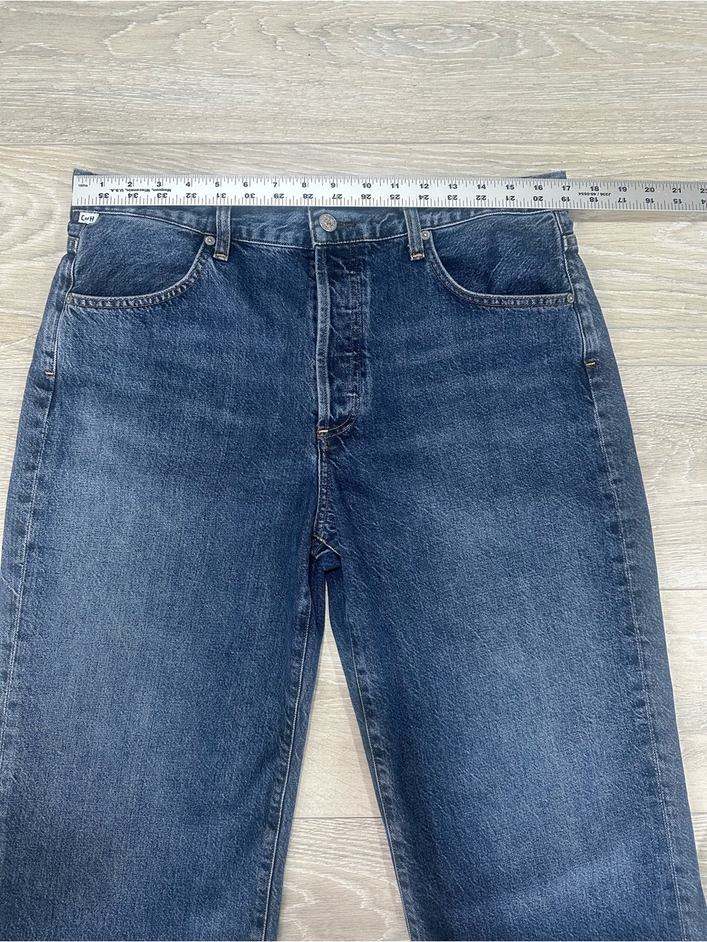 Citizens of Humanity Annina High Rise Wide Raw Hem Jeans Tagged 31 Measured 34 - Picture 5 of 10